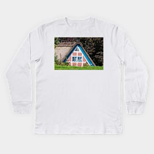 Half-timbered house, Mittelkirchen, Altes Land, Lower Saxony, Germany Kids Long Sleeve T-Shirt